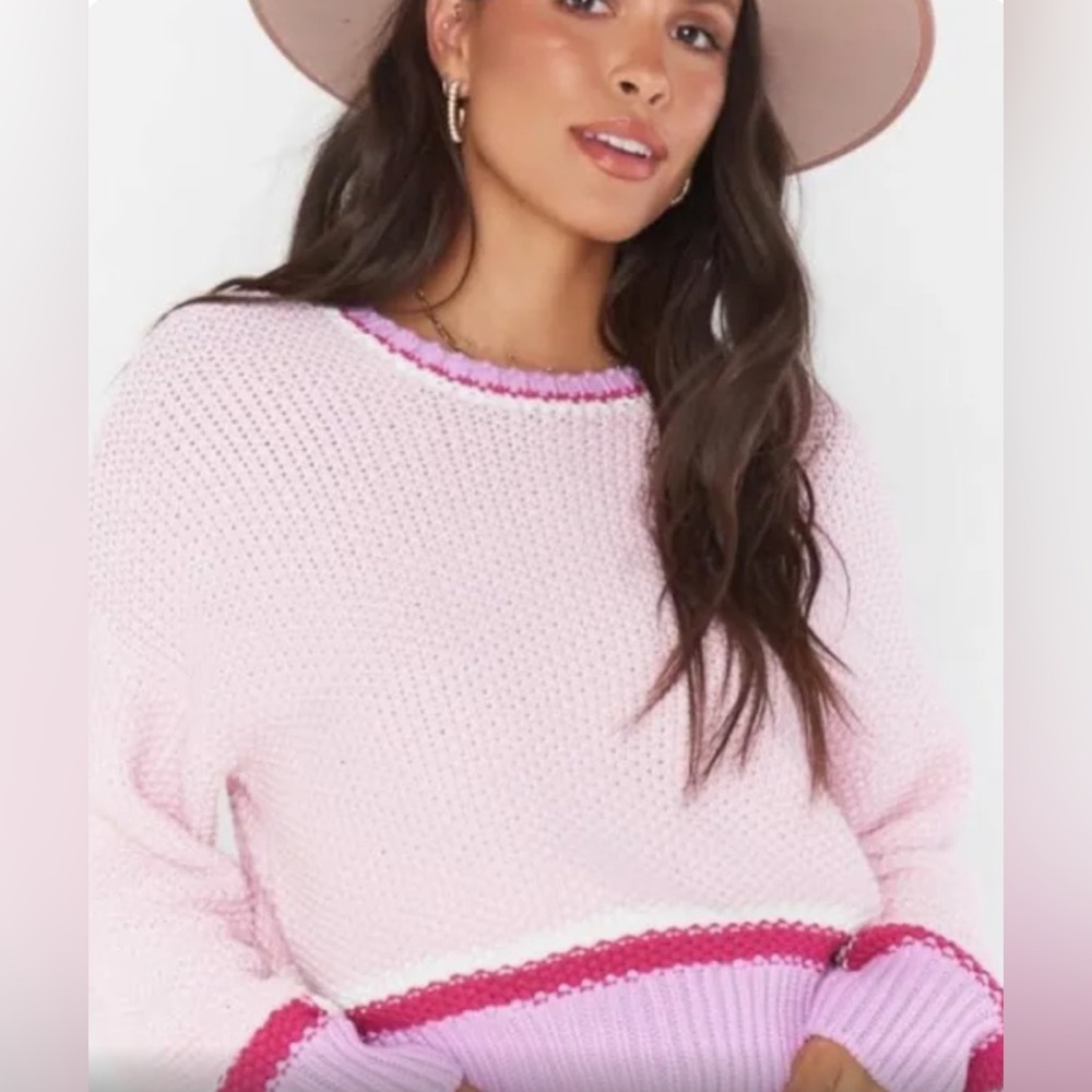 Show Me Your MuMu knit sweater size XS Color:Pink/Multi
